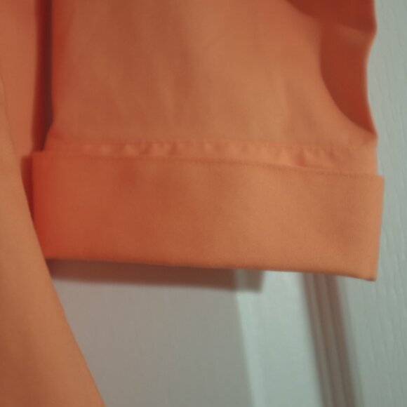 Chico's apricot non iron rolled sleeves shirt blouse 100% cotton size 1 - Picture 6 of 11